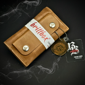 Ръчно изработен кейс за тютюн BRITTBOX TOBACCO De Luxe BEIGE, ръчна изработка, кожа